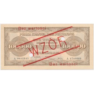 100.000 mkp 1923 - WZÓR - perforacja