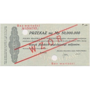Remittance for 50 million mkp 1923 - MODEL - running numbering