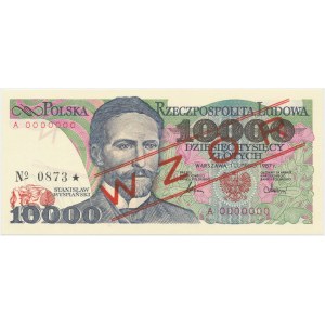 10.000 zł 1987 - WZÓR - A 0000000 - No.0873