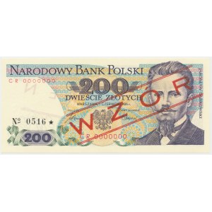 200 zloty 1986 - MODEL - CR 0000000 - No.0516