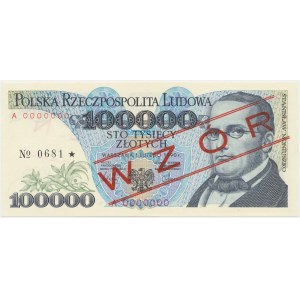 100.000 PLN 1990 - MODELL - A 0000000 - Nr.0681
