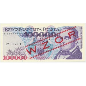 100.000 zł 1993 - WZÓR - A 0000000 - No.0278