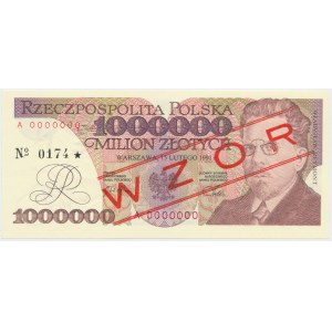 1 mln zł 1991 - WZÓR - A 0000000 - No.0174