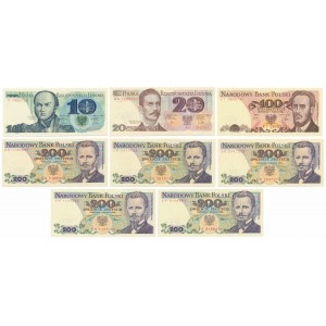 Zestaw 10 - 200 złotych 1982-1988 (8szt)