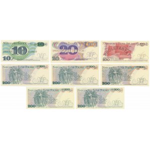 Zestaw 10 - 200 złotych 1982-1988 (8szt)