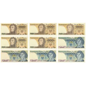 500 and 1,000 gold 1982 - MIX series - set (9pcs)