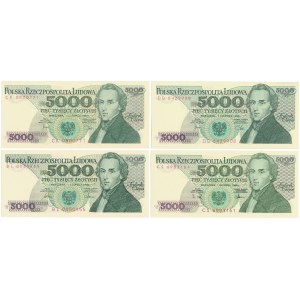 5.000 złotych 1982-1988 - KOMPLET roczników (4szt)