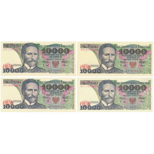 10.000 złotych 1988 - MIX serii (4szt)