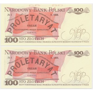 100 złotych 1986-1988 - TB (2szt)