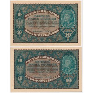 10 mkp 08.1919 - II Serie CC und CL - Satz (2 St.)