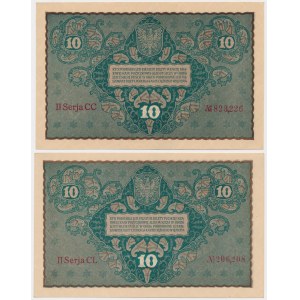 10 mkp 08.1919 - II Serie CC und CL - Satz (2 St.)