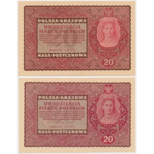 20 mkp 08.1919 - II Series DV and FH - set (2pcs)