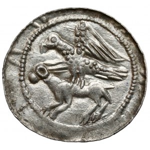 Ladislaus II the Exile, Denarius - Eagle and Hare - Star