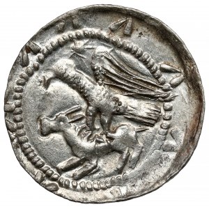 Ladislaus II the Exile, Denarius - Eagle and Hare - star on Rw.