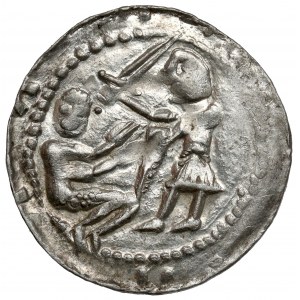 Ladislaus II the Exile, Denarius - Eagle and Hare - star on Rw.