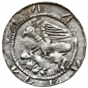 Ladislaus II the Exile, Denarius - Eagle and Hare - Scepter / stars