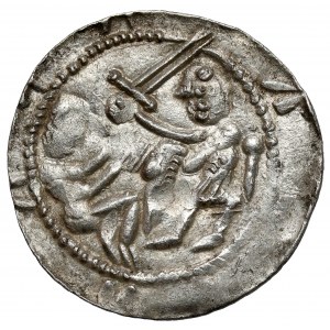 Ladislaus II the Exile, Denarius - Eagle and Hare - Scepter / bullets