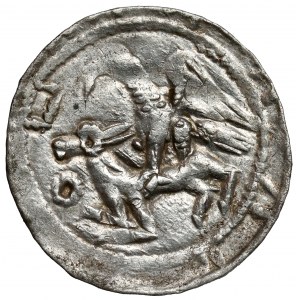 Ladislaus II the Exile, Denarius - Eagle and Hare signs ] and O.