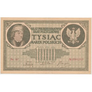 1.000 mkp 1919 - Ser.AC - numeracja 7-cyfrowa
