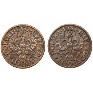 1 grosz 1932 i 1933 (2szt)