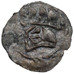 Wladyslaw Lokietek, Denarius of Cracow - Helmet, with an altar inscription