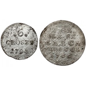 Poniatowski, Połzłotek 1766 i 6 groszy 1794 (2szt)