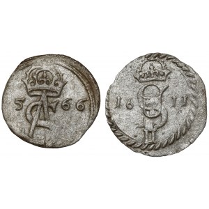 Sigismund II. Augustus und III. Vasa, Zwei-Dollars 1566 und 1611 (2 St.)