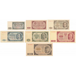 Komplet nominałowy 2 - 500 złotych 1948 (7szt)