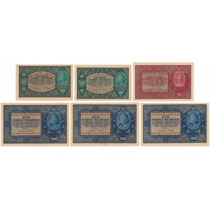 Set of 10, 20 and 100 mkp 08.1919 (6pcs)
