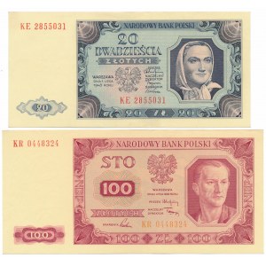 20 i 100 złotych 1948 - zestaw (2szt)