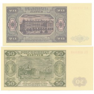 20 i 50 złotych 1948 - zestaw (2szt)