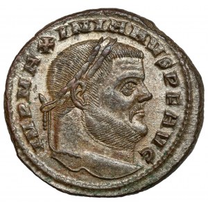 Galeriusz (293-305 n.e.) Follis, Kartagina - srebrzenie