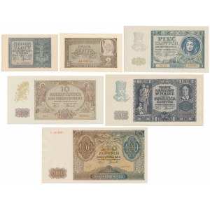 Occupation banknotes 1940-1941 - BEAUTIFUL states (6pcs)