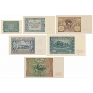 Set of occupation banknotes 1940-1941 (6pcs)