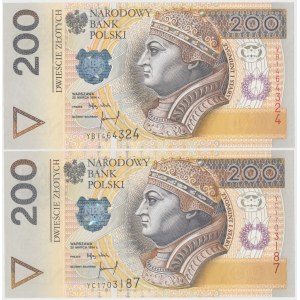 200 złotych 1994 - YB i YC - serie zastępcze (2szt)