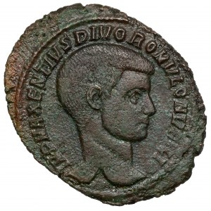 Divus Romulus, Follis, Ostia - geprägt während der Herrschaft von Maxentius (306-312 n. Chr.) - RARE