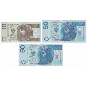 10 i 50 złotych 1994 - serie zastępcze (3szt)
