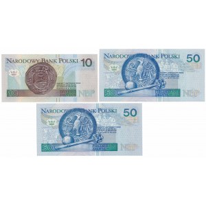 10 i 50 złotych 1994 - serie zastępcze (3szt)