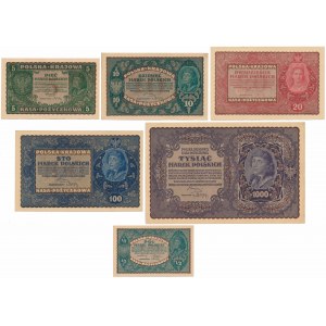 Set 1/2 - 1,000 mkp 1919-1920 (6pcs)
