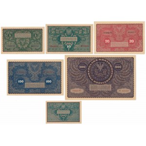 Set 1/2 - 1,000 mkp 1919-1920 (6pcs)