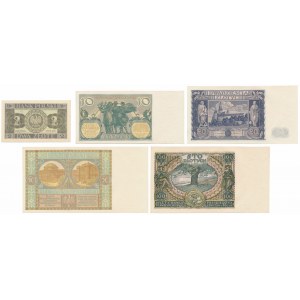 Zestaw ładnych banknotów z lat 1929-1936 (5szt)