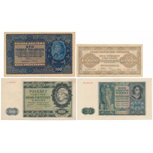 Zestaw banknotów polskich 1919-1941 (4szt)