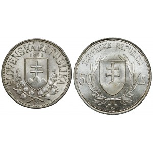 Slowakei, 20 und 50 Kronen 1941-1944, Satz (2 Stk.)