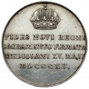 Austria, Franciszek Józef I, Żeton 1815 - miedź - hołd Mediolanu
