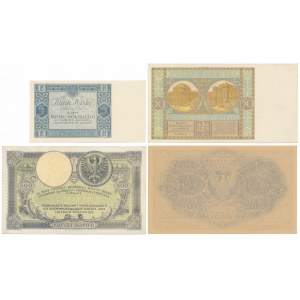 Banknoty polskie 1919-1930 i Reprint 100 mkp 1919 (3szt)