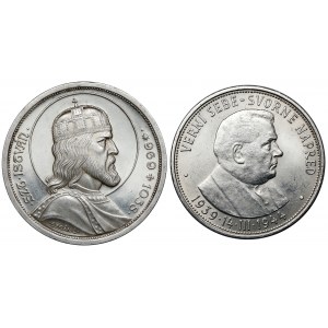 Węgry i Słowacja, 5 pengo 1938 i 50 korun 1944, zestaw (2szt)