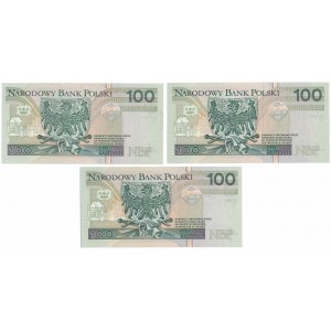 100 złotych 1994 - GN, IX, JE (3szt)