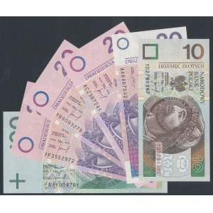 Satz von £10, £20 und £100 1994-2012 - interessante Serie einschließlich Ersatzmarken (6 Stück)