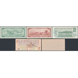Canada, 1 & 2 Dollars 1954-1986 & Germany, 2 RM (5pcs)