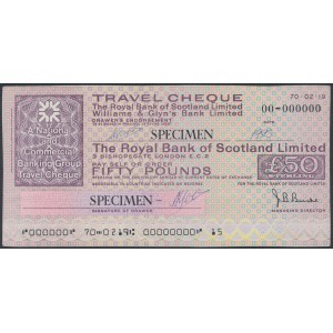 Scotland, Travelers Cheque SPECIMEN 50 Pounds